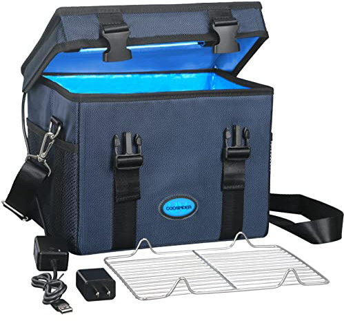 UVC Sanitizer Box Ozone Free with Timer, Portable Large Cleaner Bag with USB Port, UV Light Blue Tote for Mask, Cell Phone, Baby Bottle, Key, Towel 12L/3.17 gal