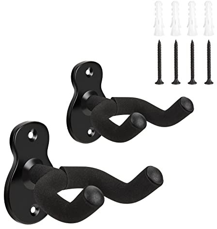 Gitarren-Wandhalterung Metall Gitarrenständer Universal Gitarrenhalter Gitarren Haken mit Schutzschwamm für Akustikgitarre Klassische Gitarre Bass E-Gitarre 2 Stück