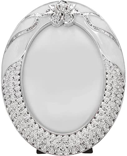 Yardwe Kunstharz-Bilderrahmen Ovaler Silberner Bilderrahmen Antiker Fotorahmen Für Die Tischanzeige (6 9 X 8 4 Zoll Silber)