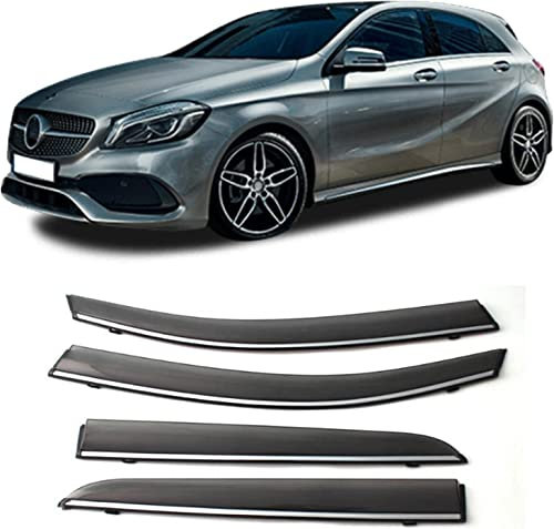 HCGLED 4 Piezas Deflector Ventana Lateral para A Klasse 2014-2018, Visera Ventana Lateral Coche Toldos Ventilación Visera Ventana Lateral