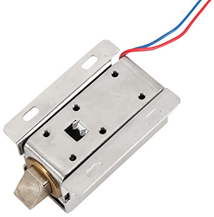 Cerradura de puerta de garaje eléctrica automática 14 x 9 x 5 CC 12 V pequeña válvula solenoide electromagnética cerradura de cajón eléctrica
