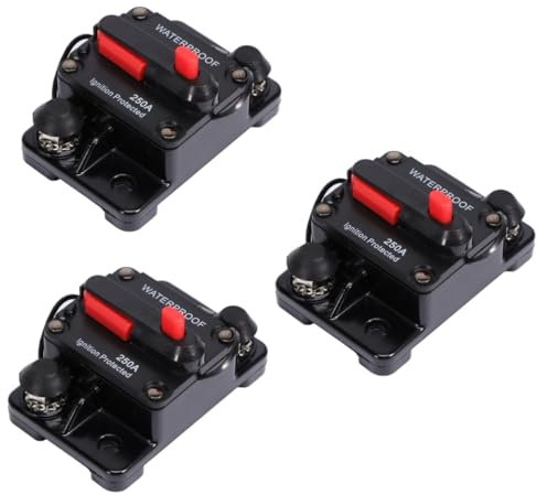 ibasenice 3stücke Wasserdichter -schutzschalter Mit Manuellem Reset Für Dual-schaltkreise Für Auto Boot Und Solarstromanlagen Schwarz