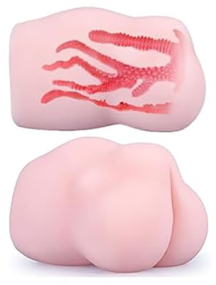 Hmxseu Realistischer Vagina Masturbator 3 Löcher 6 Kanäle Masturbator 3D-Vagina Taschenmuschi Rosa Erotisches Sex toy mit Massagegranulat Kanal Masturbation Sexspielzeug für Männer Profispieler
