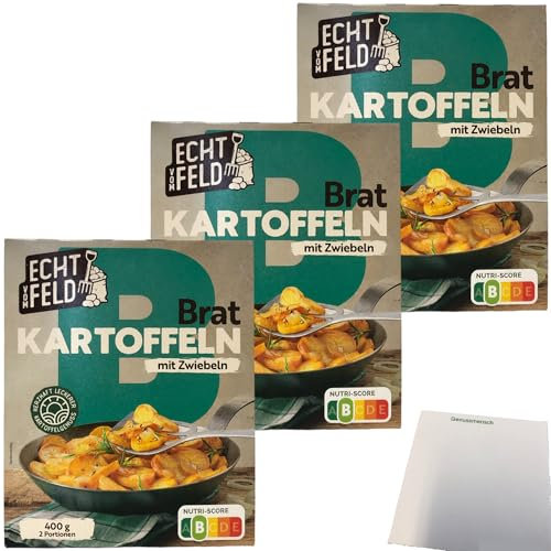 usy Bundle für Echt vom Feld Bratkartoffeln mit Zwiebeln 3er Pack (3x400g Packung) + usy Block