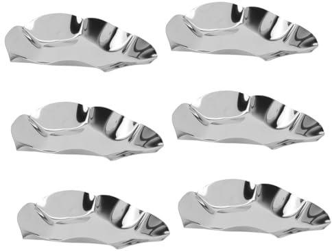 MAGICLULU 6St Austernschale aus Edelstahl Backform Grillplatte für Austern Mini-Tortenformen zum Backen Bratpfanne flache Pfanne Austerngerichte Tauchschalen Jahrgang Teller Gewürzplatte