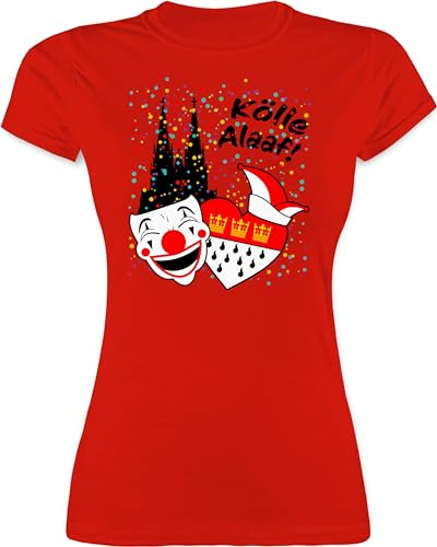 Shirtracer - Shirt Damen - & Fasching - Kölle Alaaf Kostüm Köln Karneval Wappen I Jeck Rut Wiees I Narren I Kölsche Jecken