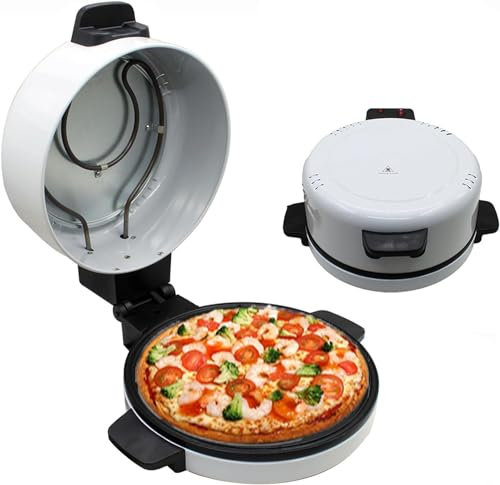 CYTBEK Machine à Pizza électrique, Four à Pizza Portable 2000 W, Machine à Pizza antiadhésive pour la Maison, Chauffage Rapide à 220 °C, Four à Pizza intérieur pour Machine à Steak, Cuisson du Pain