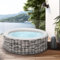 pro.tec Spa Gonflable pour 6 Personnes Bain à Remous Spa Extérieur Chauffé jusqu'à 42 °C Filtration à Cartouche Capacité 1000 L PVC 204 x 70 cm Aspect Pierre Gris