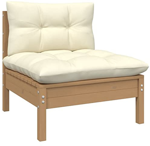 Homgoday Gartensofa mit Kissen Kiefer braun Honigsofa Outdoor Paletten Holz Sofa Paletten Outdoor