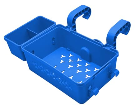 Pool Basket, Pool Side Table for above Ground Pool, Thickened Plastic Pool Basket for above Ground Pool Accessories, Pool Cup Holders for Most Frame Pools (blue)