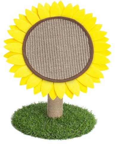 Lindo árbol rascador para gatos, girasoles, gatos y girasoles, muebles para gatos con flores, suministros para mascotas, accesorios para actividades interactivas