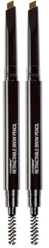 Wet n Wild, Ultimate Brow Retractable Pencil, eindrehbarer Augenbrauenstift mit dreieckiger Präzisionsspitze, pigmentierter Farbe für perfekt definierte Augenbrauen, Mittleres Braun (Packung mit 2)