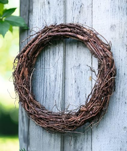 Dekoleidenschaft Wurzelkranz Pinie Ø 35 cm groß, Dekokranz aus Pinienwurzeln, Natur, Wandkranz, Türkranz, Tischkranz für Drinnen & Draußen, ganzjährig einsetzbar, Türschmuck