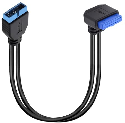 HUHANGGod SATA USB Extension Cable, USB 3.0 Motherboard Front 19 Pin Male to Female Extension Data Cable, USB 3.2 Gen 2 (USB 3.1) Internal Adapter 20 Pin Motherboard Header Panel Cord 10Gbps (Down)