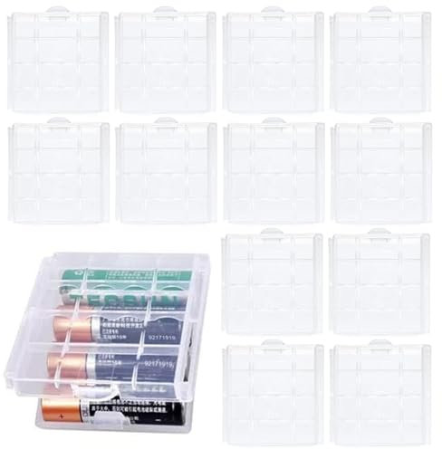 Boîte à Piles en Plastique,Boîte de Rangement pour Piles et Batteries Rechargeables,Boîte de Stockage de Piles AA/AAA,Boite Rangement Piles,12 PCS