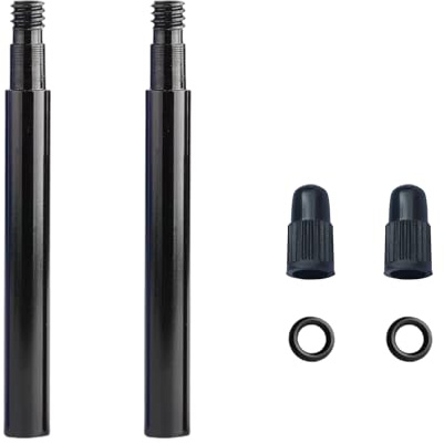 IBRIQO® Lot de 2 rallonges de valve Presta 70 mm avec bouchons et joints - Ultra léger pour roues Aero de vélo de route ou triathlon