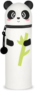 QRKPVHD 2-in-1 Weiche Silikontasche - Kawaii Federmäppchen - mäppchen, Stand up Federmäppchen, Tier Stifthalter, Stifthalter Bleistifttasche Mädchen Junge, Bambus Panda