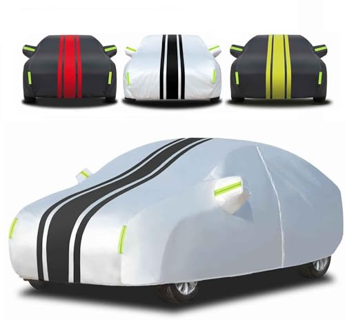 XMYAN Autoabdeckung Outdoor Vollgarage für Ope l Astra H Caravan, Autoplane Wasserdicht Atmungsaktiv Outdoor UV-Schutz Staubdicht Reflektionsstreifen (Silver Black,für Ope l Astra H Caravan)