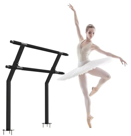 SGKOMN Freistehende Ballettstange, höhenverstellbar, doppelte Ballettstange, robuste Tanzstange, Tanz-Yoga-Fitness-Stretching-Stange, 3.93 ft