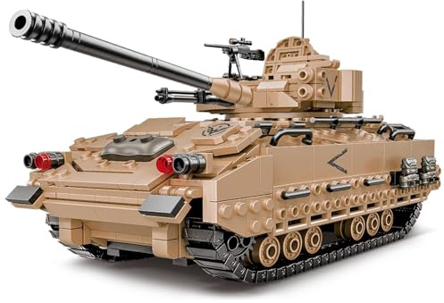 TOY PLAYER Militär Panzer Bausteine Bauset,1350PCS M2 Bradley Panzer Klemmbausteine für Erwachsene