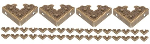 SHINEOFI 4 Sätze Eckenschutz Metall Vintage Kantenschutz Für Holzboxen Schmuckkästen Möbel Und Dekoration Schutzecken Für Elegante Projekte Und DIY Gestaltung 20 Stück * 4