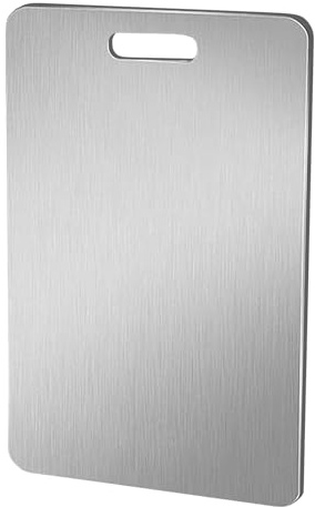 Planche à hacher en titane - Tapis de préparation alimentaire compact et solide - antidérapante avec crochets - Planche de voyage légère pour réchauffer la cuisine, les fêtes, les pique-niques