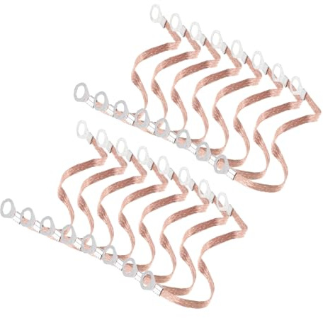 VERDANVERSE 100 Piezas Unidades Cable Trenzado Cobre-aluminio Plano Mm² para Conexión y Puesta Tierra Cuadros Eléctricos y Bandejas Portacables