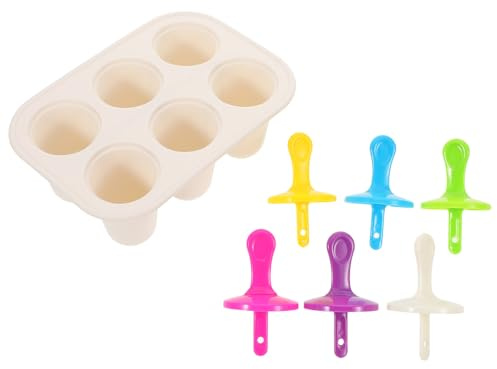 VALICLUD Moule à Glace Réutilisable 6 Cavités avec Couvercle Bac à Glaçons Antiadhésif en Plastique Blanc pour Aliments Bébé et Desserts Maison Facile à Démouler et Conserver DIY Été