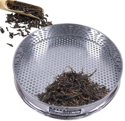 Générique Tamiseur de Terre - Passoire en Acier Inoxydable 20 cm | Grille de Criblage Trous Ronds 7,5 mm | pour Roches Farine de Haricot Pâtisserie Extérieur Maison Usage Commercial