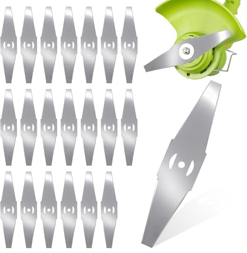 20PCS Cuchillas Cortabordes Metálicas, Cuchillas Desbrozadora de Repuesto, Cuchillas Forma Diamante para Desbrozadora, Accesorios Jardín Resistentes
