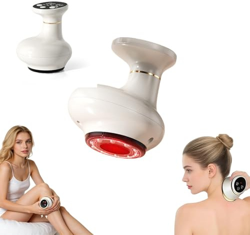 Vacuvia Maquina Celulitis - Masajeador Anticelulítico con Luz Roja y Calor, Reduce la Apariencia de Celulitis, Reductor de Grasa Inalámbrico y Cepillo Facial