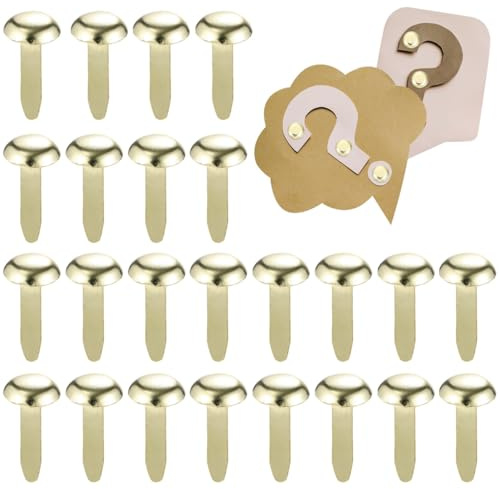 Lurrose 300 Pezzi Fermagli in Ferro Testa Rotonda Oro per Scrapbooking e Fai da Te, Leggeri e Resistenti per Progetti Creativi, per Festa Scuola Decor