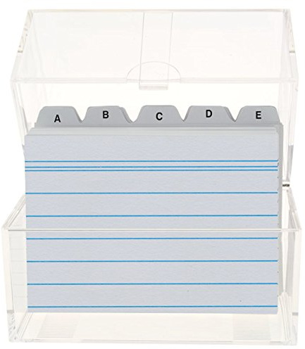STYLEX 49973 Karteikasten A8 transparent inkl. 100 Karteikarten und A-Z Register