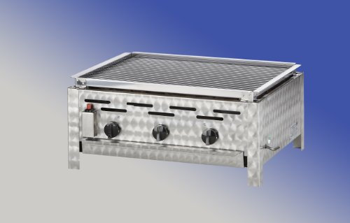 Pierre Archinal Gastrobräter Edelstahlgrill mit Lavasteineinsatz - Gasgrill mit 13,5kW, 3 Brenner, 2808 cm² Grillfläche, für Propan geeignet, Made in Germany