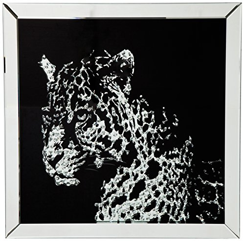 Kare Design Bild Frame Mirror Leopard, Dekobild verspiegel, Wanddeko, Spiegelbild Leopard, Modern, Wohnzimmer, Schlafzimmer, Flur,(H/B/T) 80x80x4,5cm