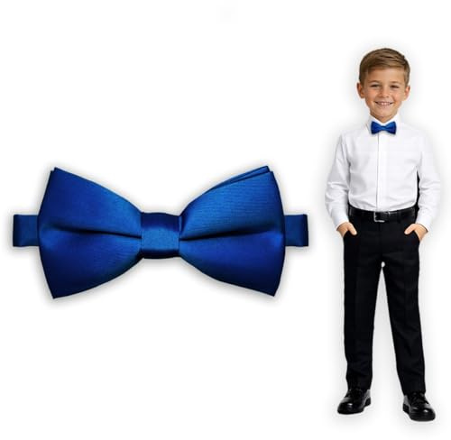 Soul-Cats Kinder Fliege vorgebunden verstellbar Hochzeit Kommunion Jugendweihe, Farbe: blau