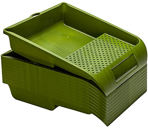 Colorus Farbwanne 10er Set – 26x32 cm für Walzen bis 20 cm – Lackwanne aus Kunststoff mit Ausgussnase & Messskala – 1 l Fassungsvermögen – wiederverwendbar & lösemittelbeständig