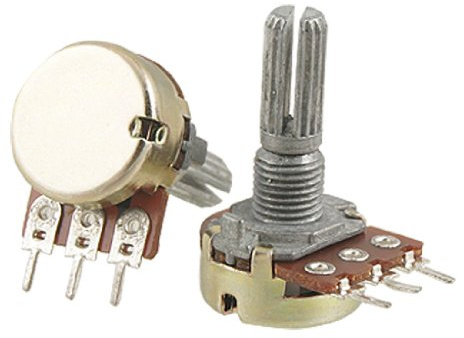 sourcing map 2-teilig 200 KOhm Single Linear Taper Rotary Silber | Potentiometer