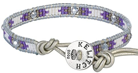 KELITCH Damen Kristall Türkis Armbänder Seed Perlen Muster Charme Armbänder Leder Wrap Armbänder