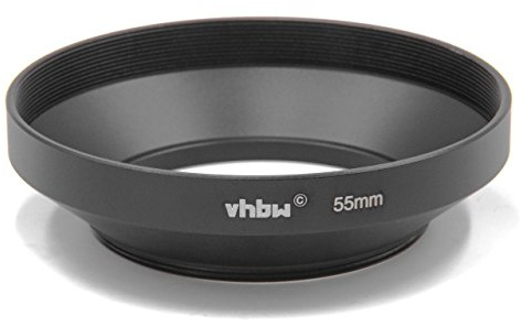 vhbw Gegenlichtblende Weitwinkel passend für Sigma 50 mm 2.8 EX DG Macro, 50-200 mm F4-5.6 DC OS HSM, 55-200 mm 4-5.6 DC Objektiv Metall 55mm schwarz