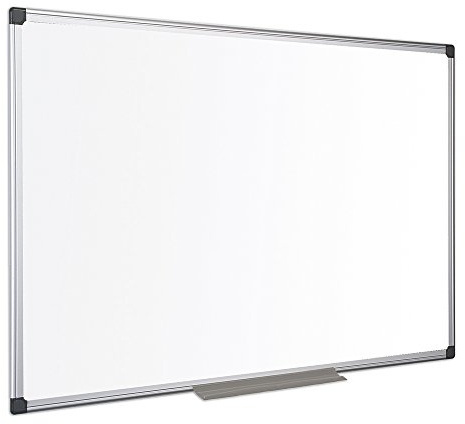 Bi-Office Magnetisches Whiteboard Maya, Trocken Abwischbar, Mit Alurahmen Und Stifteablage, Magnettafel, Memoboard, Lackierte Stahloberfläche, 6 Größen Wählbar, 180 x 90 cm