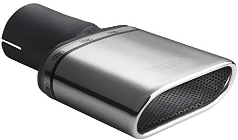 Ulter Sport N1-50 Auspuffblende aus Edelstahl, oval, 167x 60 x 120 mm, ohne Dämpfer | Montage ->50mm - Edelstahl
