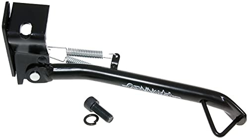 Seitenständer Ständer für Yamaha Aerox & MBK Nitro schwarz Buzzetti | Stahl, Länge ca. 250 mm; Feder 94 mm lang, 12 mm Ø; Schablone zum Unterboden-Ausschneiden, Montageschraube M12x30, schwarz