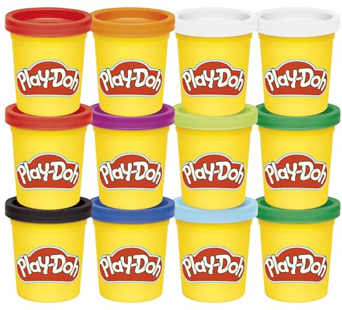 Play-Doh Jewel Colors Bulk 12-Pack of 4-Ounce Cans, Holiday Stocking Stuffers, Prizes & Party Favors, Kids Arts & Crafts, Preschool Toys, Ages 2+ (Amazon Exclusive), 1 Kg