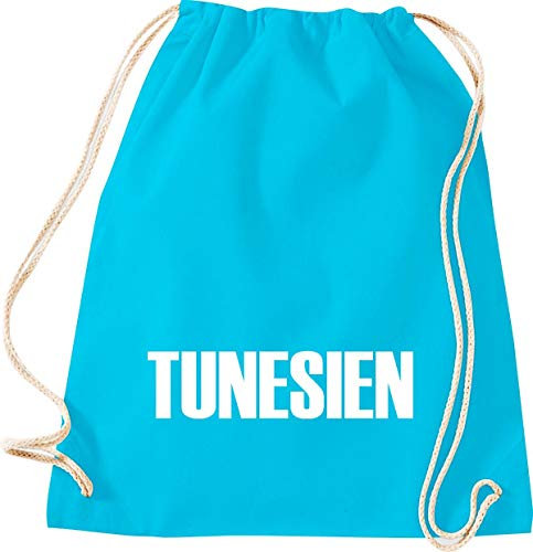 Shirtstown Sac de gym Sac de gym, Tunisie, pays de football, club, sport, sac de sport, turquoise, 37 cm x 46 cm