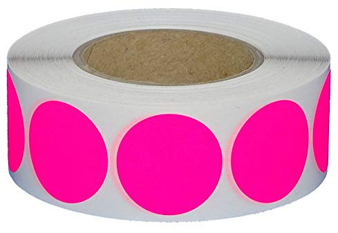 Markierungspunkte/Klebepunkte auf Rolle - Ø 30 mm - 1.000 Stück (Leuchtpink)