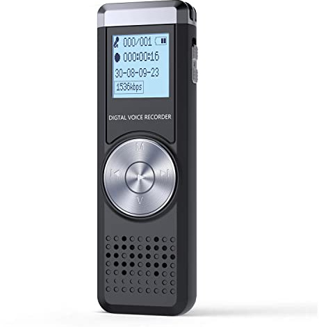 32GB Registratori Vocali Digitali, KINPEE Registratore Audio Portatile Registratore di Suoni Registratore Attivazione Vocale Dittafono Registratore Tascabile per Lezioni Universitarie