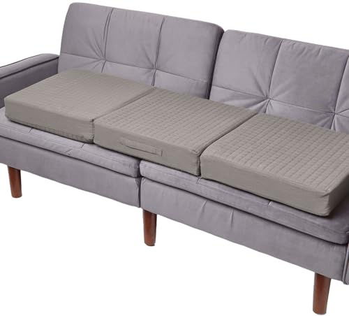 Homescapes Sitzerhöhung Sofa 3-Sitzer grau 150x50x10 cm, Dicke Sitzkissen Erhöhung für Erwachsene & Senioren, klappbares Aufstehkissen, orthopädischer Schaumstoff mit Baumwollbezug