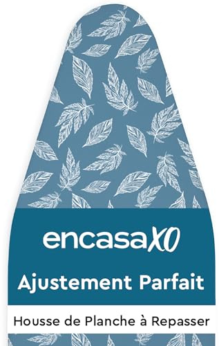 Encasa XO Ironing Board Covers, Large, 125x39 cm, Blue | 100% Cotton Fabric, 3mm Thick Felt Pad Cover | Drawstring & Cord Lock Tightening | Scorch Resistant Up to 220°C