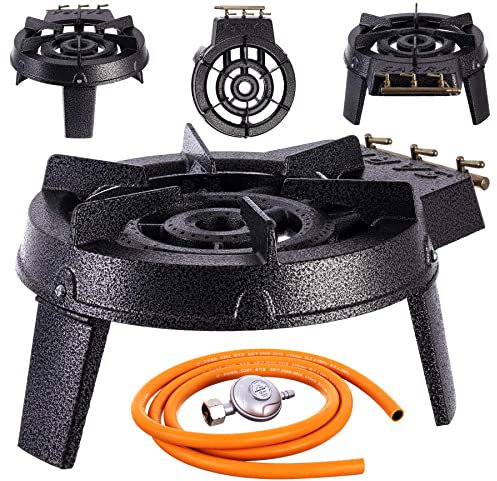 TC TECHNIC Un réchaud tabouret à gaz 9,8kW Propane construction en fonte Réchaud de camping